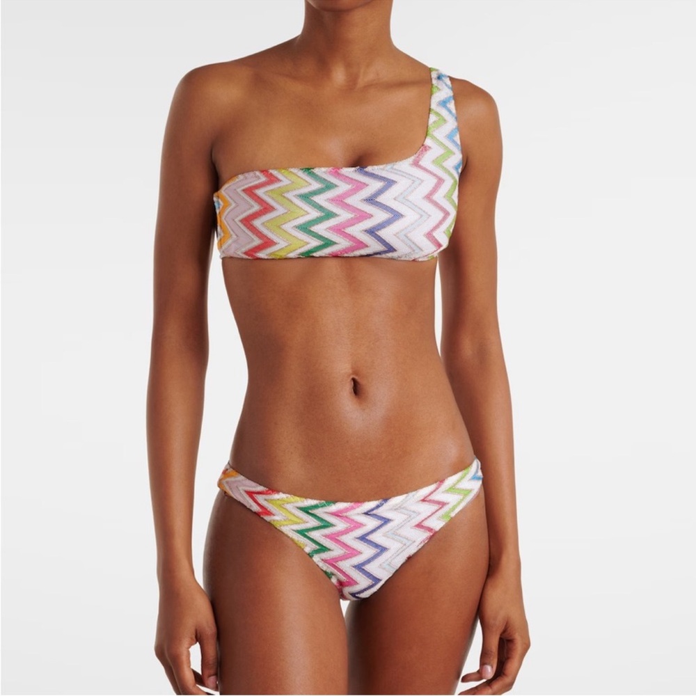 Missoni Vibrant Zigzag One-Shoulder Bikini Set NWT